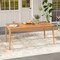 Natural Acacia Wood Rectangular Patio Dining Table with Umbrella Hole